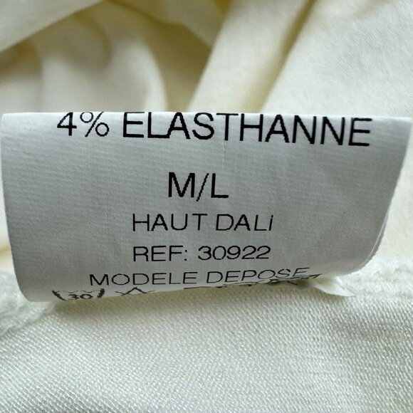 La Petite Francaise White Viscose Elastane Depose Tank Top Womens Size M/L - Picture 3 of 5